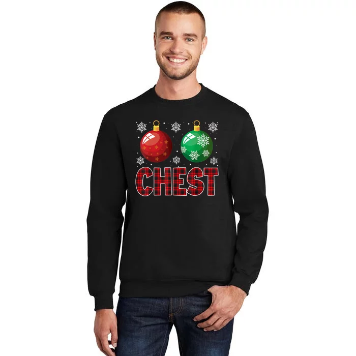 Chest Nuts Matching Chestnuts Funny Christmas Couples Chest Tall Sweatshirt