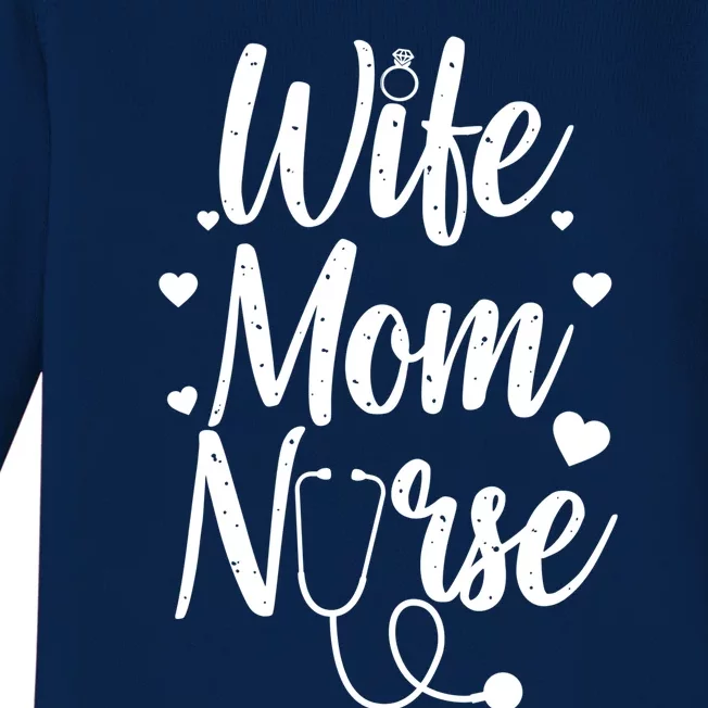 Cool Nurse Mom Wife Rn Nurses Medical Nursing Cna Gift Baby Long Sleeve Bodysuit