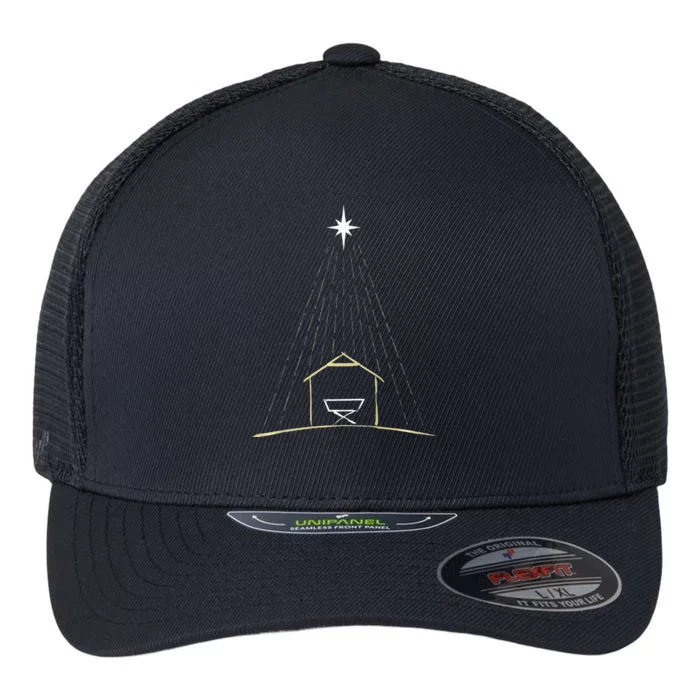 Christmas Nativity Manger Flexfit Unipanel Trucker Cap