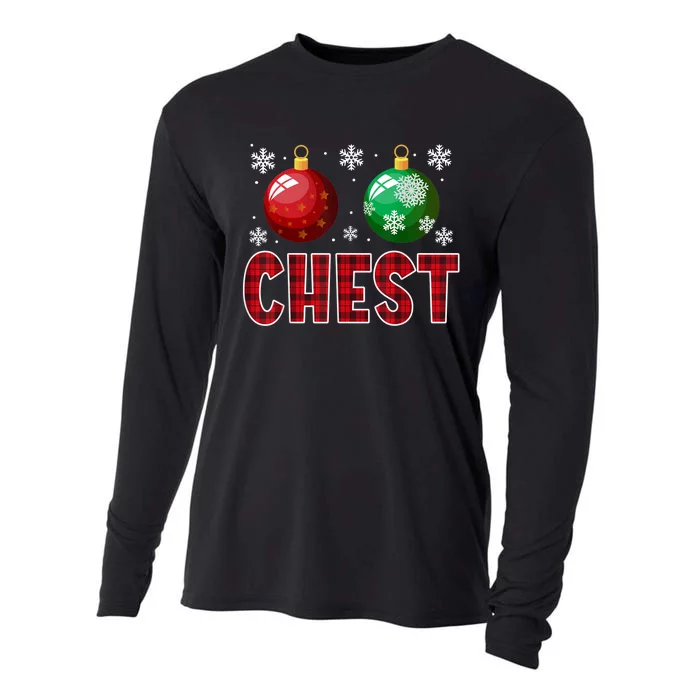 Chest Nuts Matching Chestnuts Funny Christmas Couples Chest Cooling Performance Long Sleeve Crew