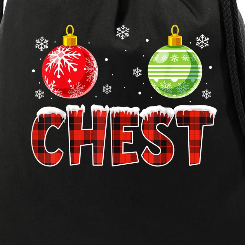 Chest Nuts Matching Chestnuts Funny Christmas Couples Chest Drawstring Bag