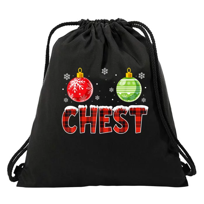 Chest Nuts Matching Chestnuts Funny Christmas Couples Chest Drawstring Bag