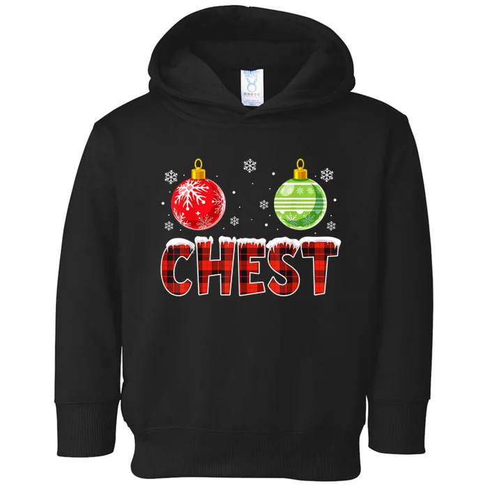 Chest Nuts Matching Chestnuts Funny Christmas Couples Chest Toddler Hoodie