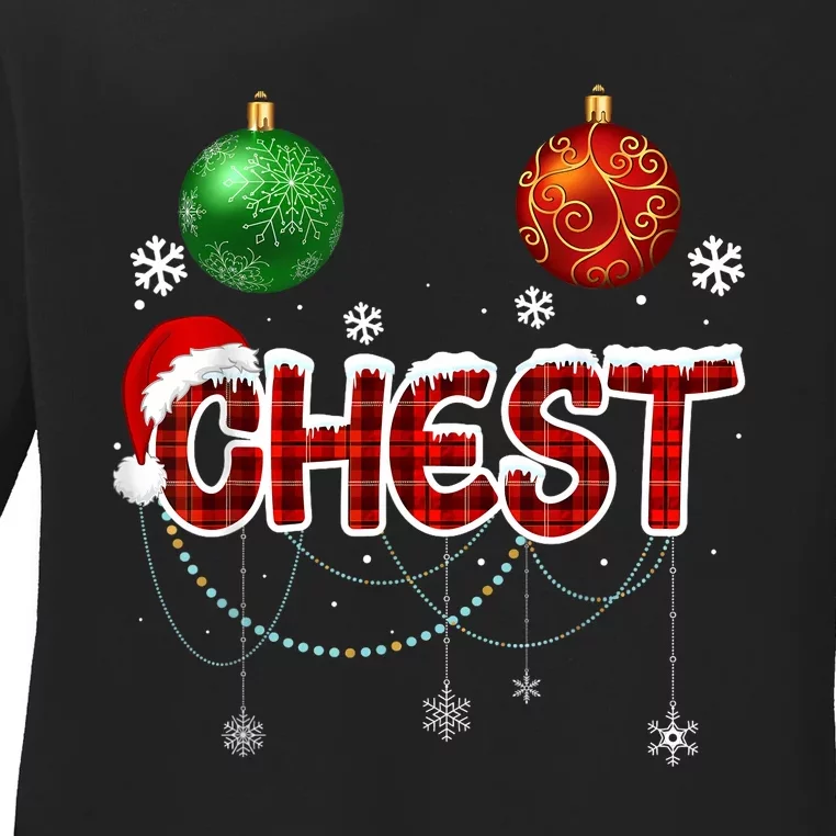 Chest Nuts Matching Chestnuts Funny Ladies Long Sleeve Shirt