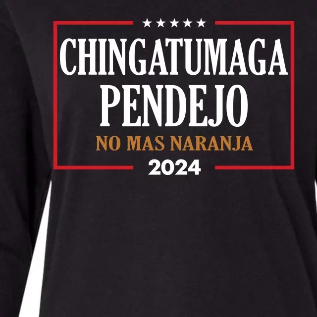 Chingatumaga No Mas Naranja 2024 Election Womens Cotton Relaxed Long Sleeve T-Shirt