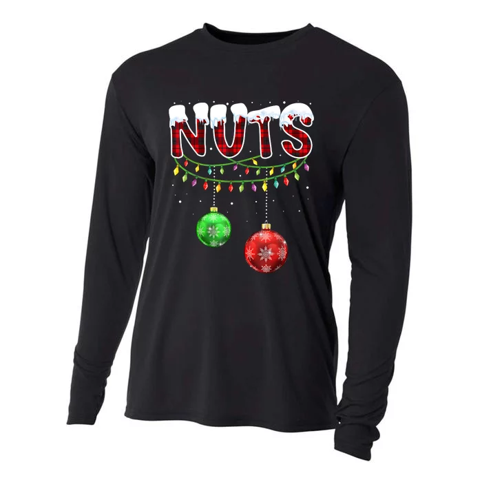 Chest Nuts Matching Chestnuts Funny Christmas Couples Nuts Cooling Performance Long Sleeve Crew