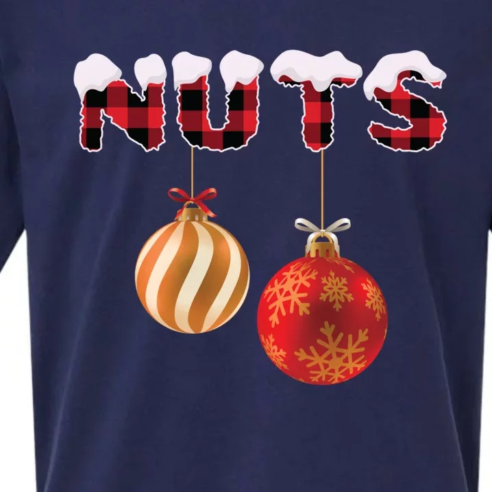 chest nuts matching chestnuts funny christmas couples nuts Sueded Cloud Jersey T-Shirt