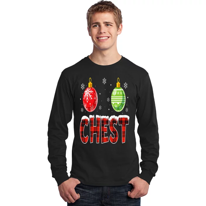 Chest Nuts Matching Chestnuts Funny Christmas Couples Chest Long Sleeve Shirt