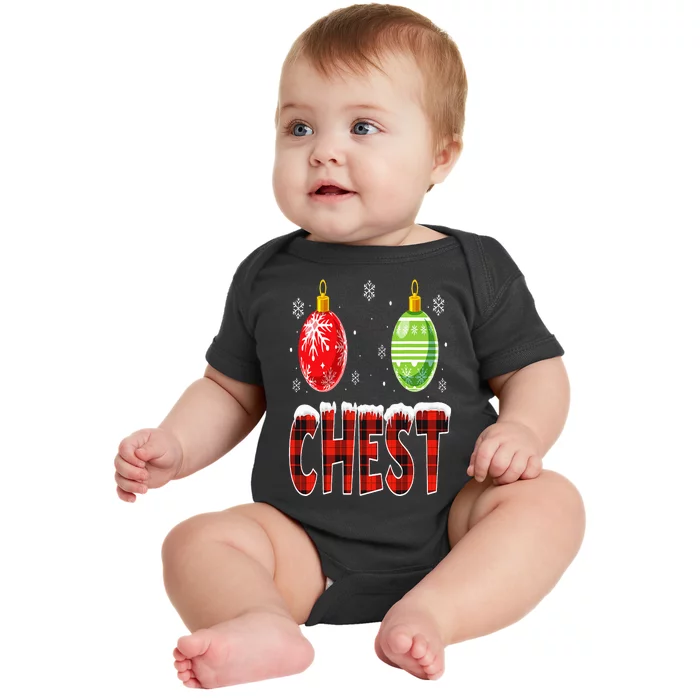 Chest Nuts Matching Chestnuts Funny Christmas Couples Chest Baby Bodysuit