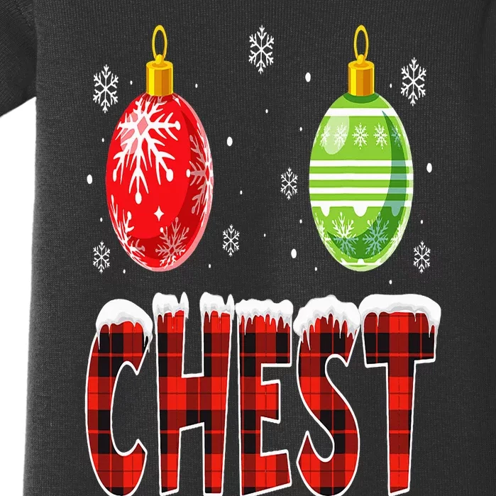 Chest Nuts Matching Chestnuts Funny Christmas Couples Chest Baby Bodysuit