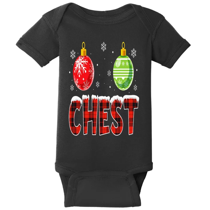 Chest Nuts Matching Chestnuts Funny Christmas Couples Chest Baby Bodysuit