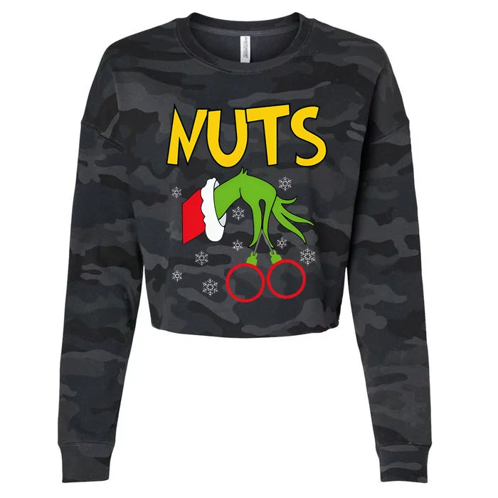 Chest Nuts Matching Chestnuts Funny Christmas Couples Nuts Cropped Pullover Crew