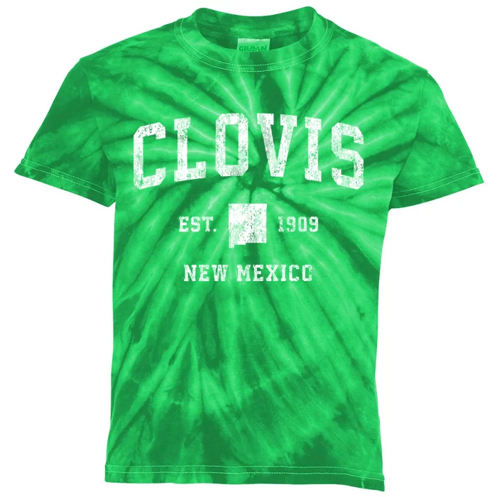 Clovis New Mexico Nm Vintage Established Athletic Sports Design Kids Tie-Dye T-Shirt