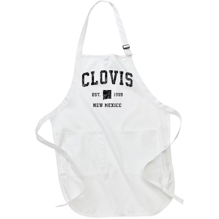 Clovis New Mexico Nm Vintage Established Athletic Sports Design Full-Length Apron With Pocket