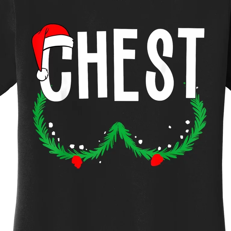 Chest Nuts Matching Chestnuts Funny Christmas Couples Chest Women's T-Shirt