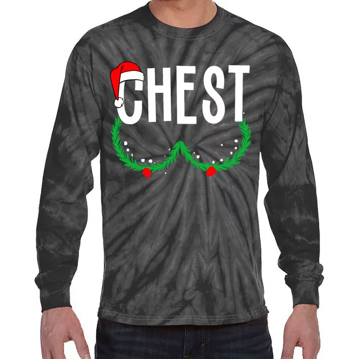 Chest Nuts Matching Chestnuts Funny Christmas Couples Chest Tie-Dye Long Sleeve Shirt