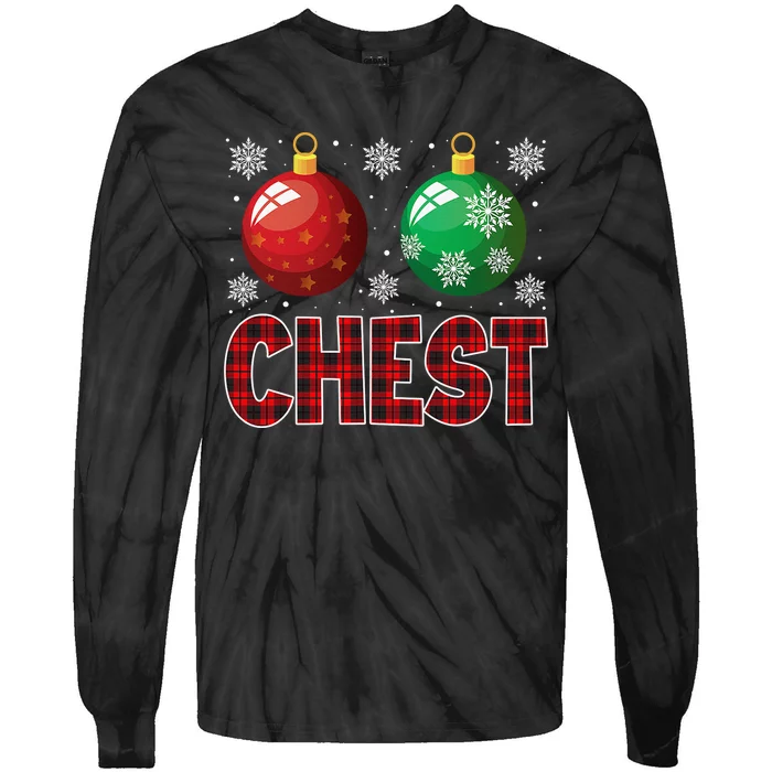 Chest Nuts Matching Chestnuts Funny Christmas Couples Chest Tie-Dye Long Sleeve Shirt