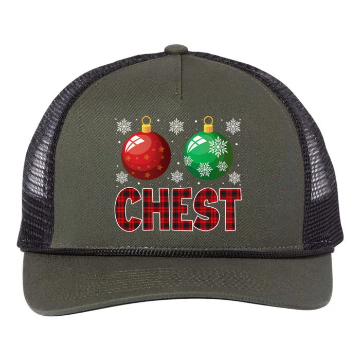 Chest Nuts Matching Chestnuts Funny Christmas Couples Chest Retro Rope Trucker Hat Cap