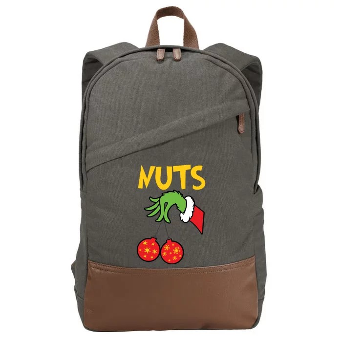 Chest Nuts Matching Chestnuts Funny Christmas Couples Nuts Cotton Canvas Backpack