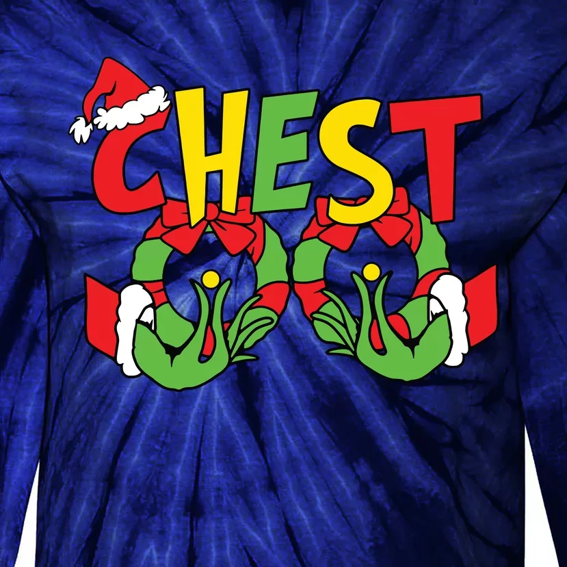 Chest Nuts Matching Chestnuts Funny Christmas Couples Nuts Tie-Dye Long Sleeve Shirt