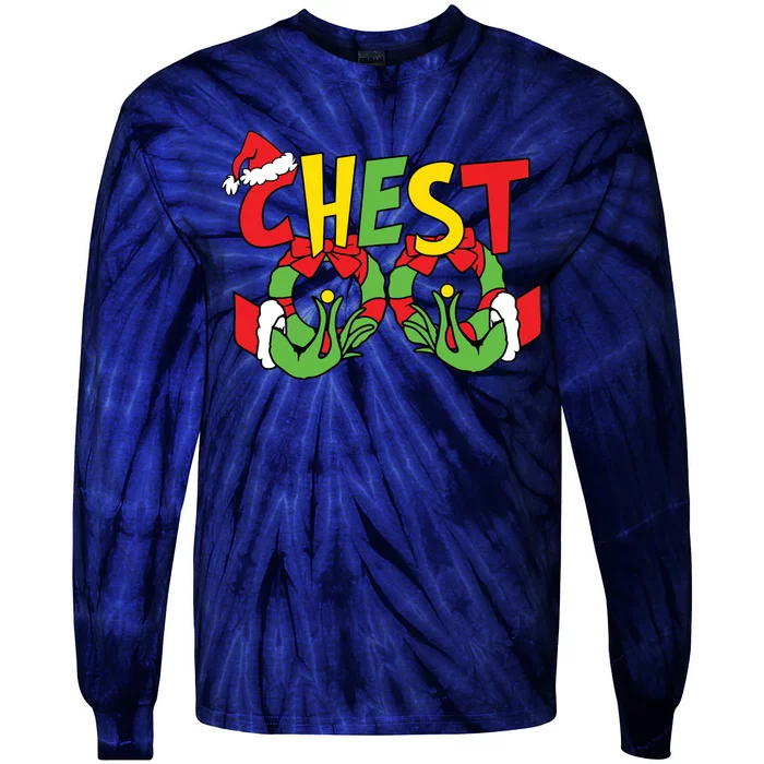 Chest Nuts Matching Chestnuts Funny Christmas Couples Nuts Tie-Dye Long Sleeve Shirt