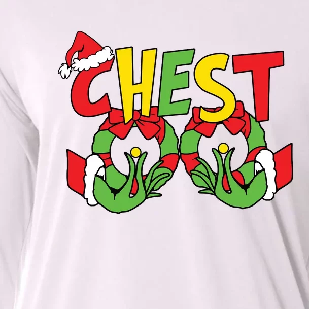 Chest Nuts Matching Chestnuts Funny Christmas Couples Nuts Cooling Performance Long Sleeve Crew