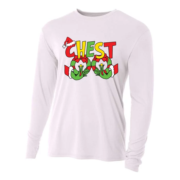 Chest Nuts Matching Chestnuts Funny Christmas Couples Nuts Cooling Performance Long Sleeve Crew