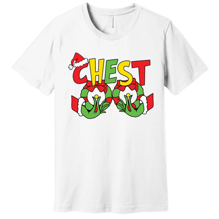 Chest Nuts Matching Chestnuts Funny Christmas Couples Nuts Premium T-Shirt