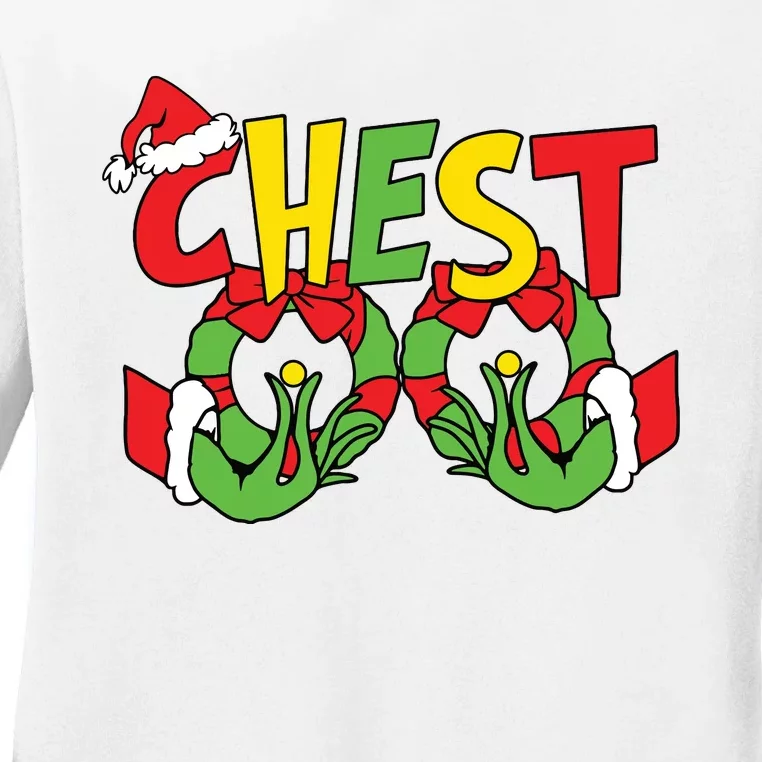 Chest Nuts Matching Chestnuts Funny Christmas Couples Nuts Ladies Long Sleeve Shirt