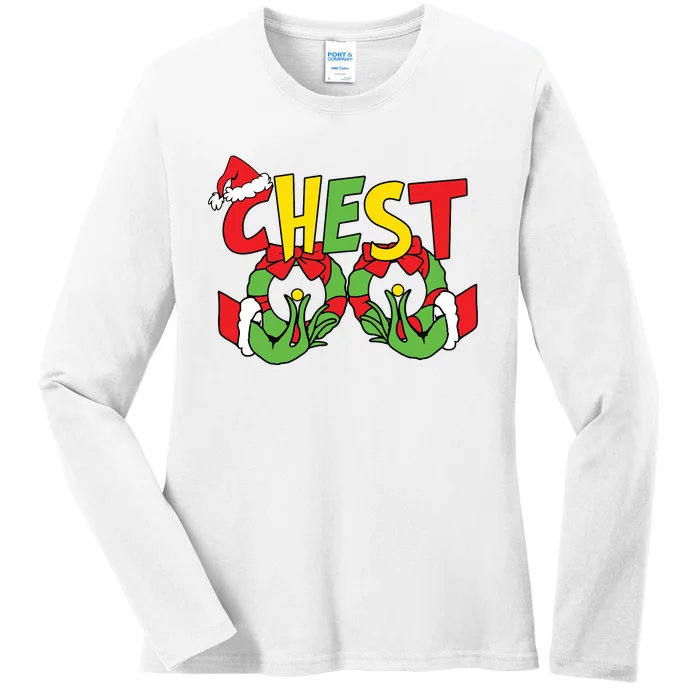 Chest Nuts Matching Chestnuts Funny Christmas Couples Nuts Ladies Long Sleeve Shirt