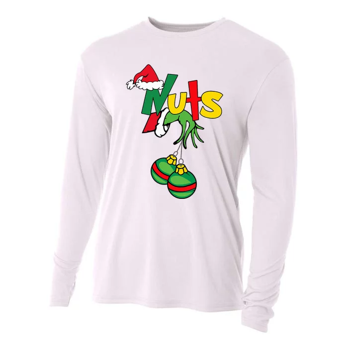 Chest Nuts Matching Chestnuts Funny Christmas Couples Nuts Cooling Performance Long Sleeve Crew