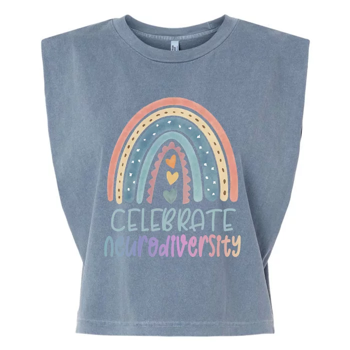 Celebrate Neurodiversity Mental Health Autism Awareness Cute Gift Garment-Dyed Women's Muscle Tee