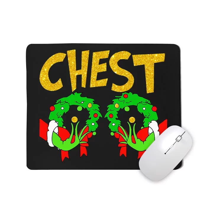 Chest Nuts Matching Chestnuts Funny Christmas Couples Chest Mousepad