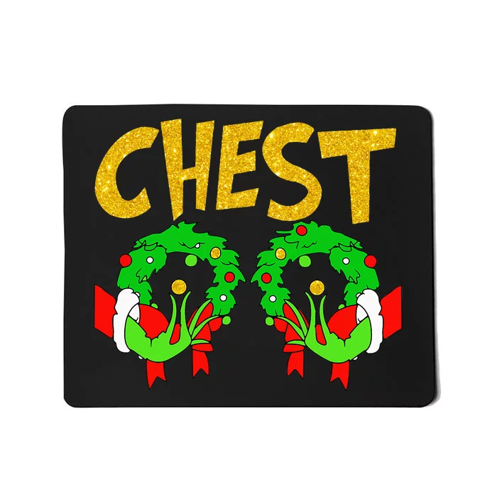 Chest Nuts Matching Chestnuts Funny Christmas Couples Chest Mousepad