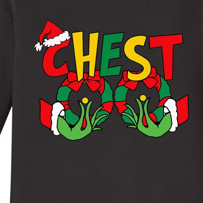 Chest Nuts Matching Chestnuts Funny Christmas Couples Nuts Baby Long Sleeve Bodysuit