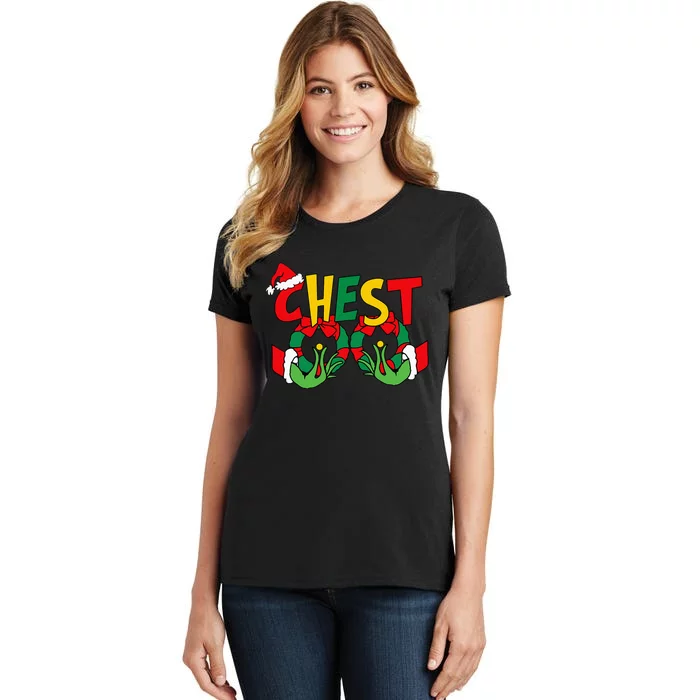 Chest Nuts Matching Chestnuts Funny Christmas Couples Nuts Women's T-Shirt