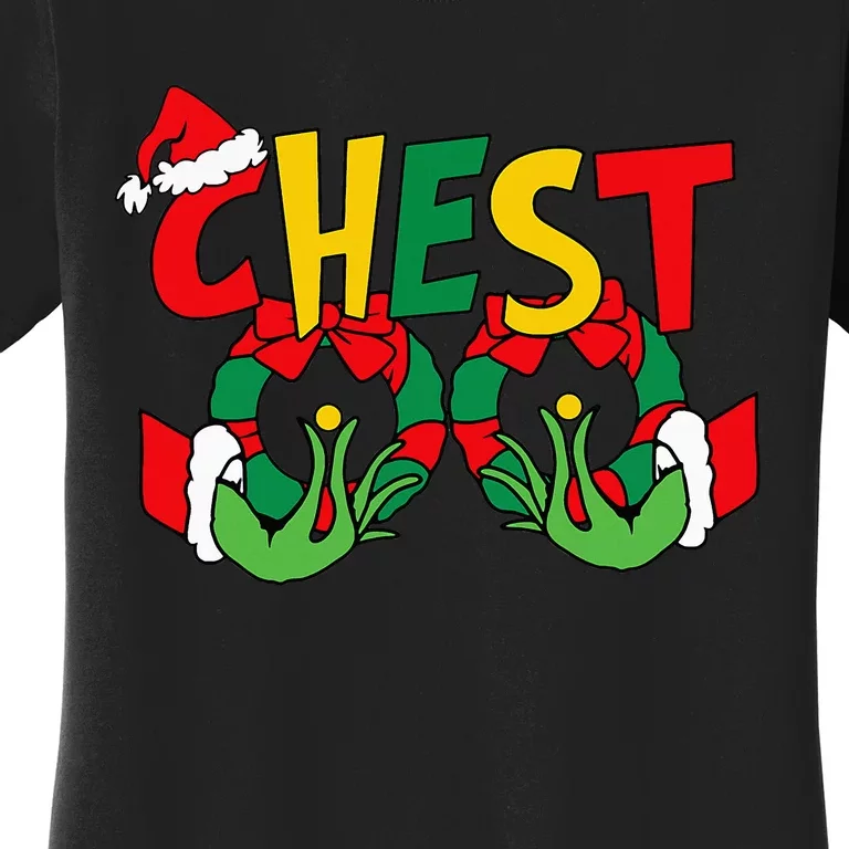 Chest Nuts Matching Chestnuts Funny Christmas Couples Nuts Women's T-Shirt