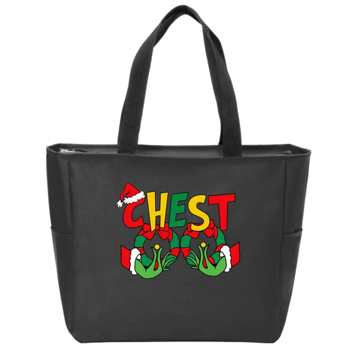 Chest Nuts Matching Chestnuts Funny Christmas Couples Nuts Zip Tote Bag