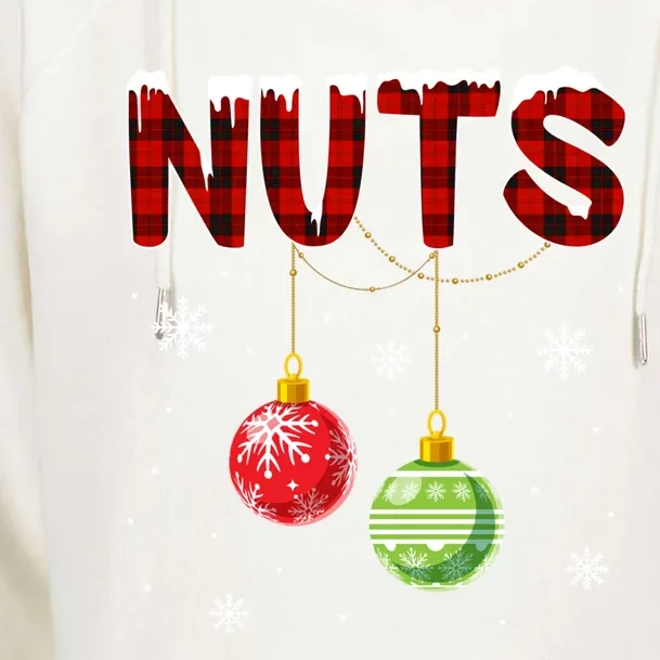 Chest Nuts Matching Chestnuts Funny Christmas Couples Nuts Gift Womens Funnel Neck Pullover Hood