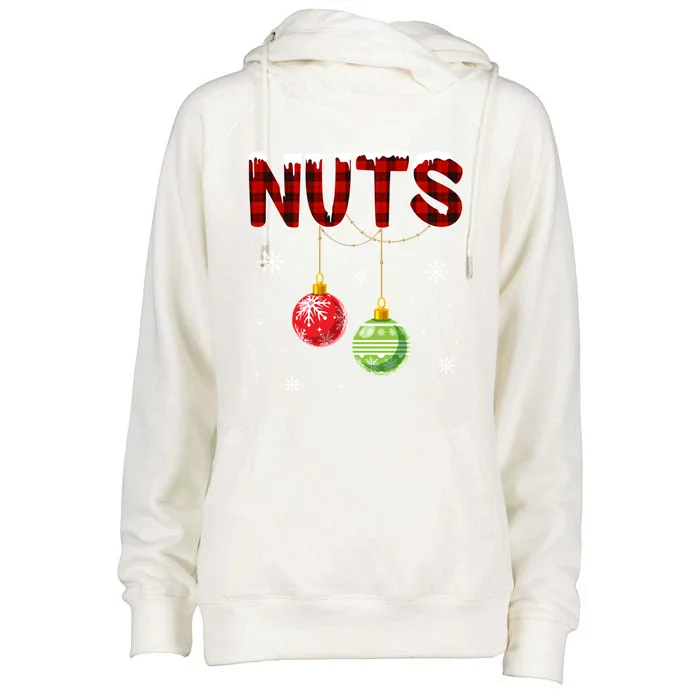 Chest Nuts Matching Chestnuts Funny Christmas Couples Nuts Gift Womens Funnel Neck Pullover Hood