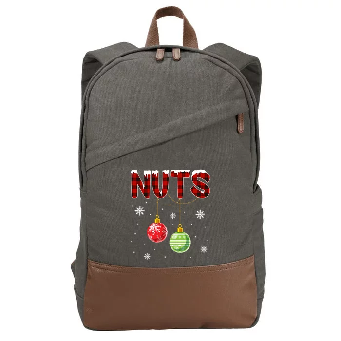 Chest Nuts Matching Chestnuts Funny Christmas Couples Nuts Gift Cotton Canvas Backpack