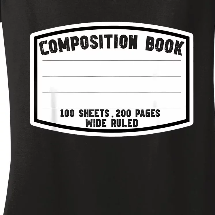 Composition Notebook Matching Group Halloween Teacher Women's V-Neck T-Shirt