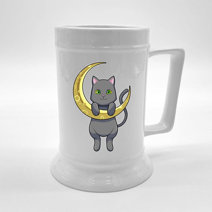 Cat Night Moon Gift Front & Back Beer Stein