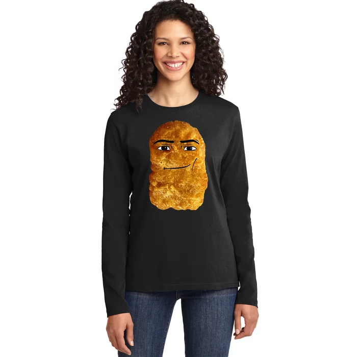 Chicken Nugget Meme Ladies Long Sleeve Shirt