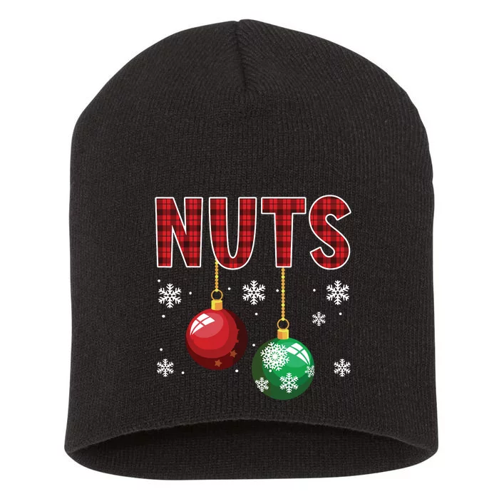 Chest Nuts Matching Chestnuts Funny Christmas Couples Nuts Short Acrylic Beanie