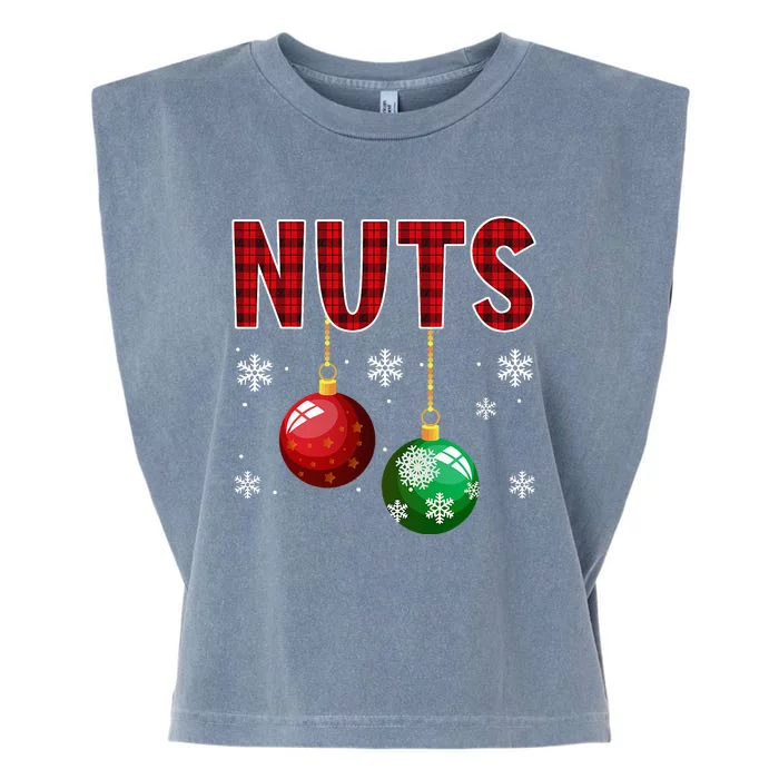 Chest Nuts Matching Chestnuts Funny Christmas Couples Nuts Garment-Dyed Women's Muscle Tee