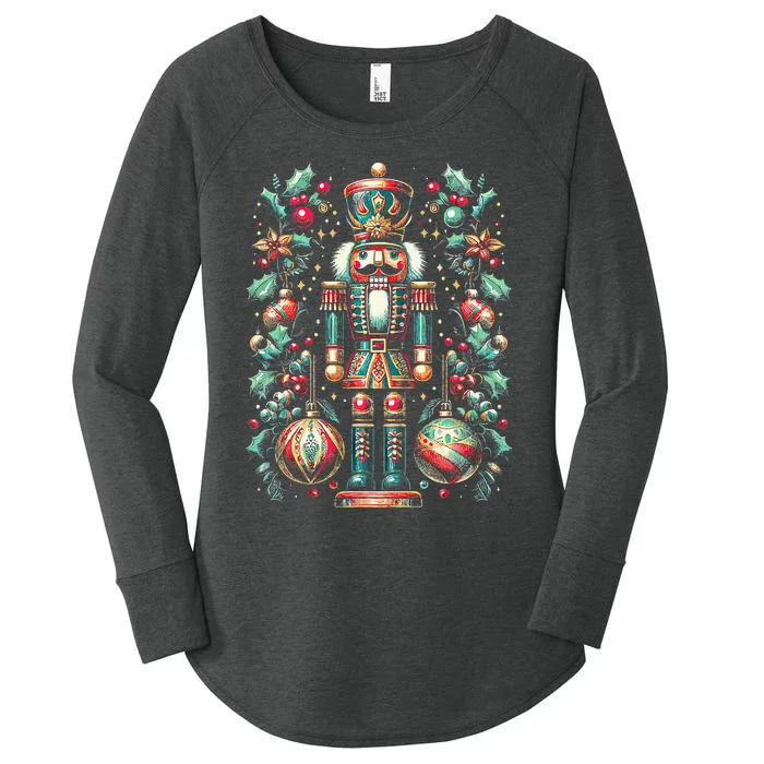 Christmas Nutcracker Merry Christmas Xmas Morning Holiday Women's Perfect Tri Tunic Long Sleeve Shirt