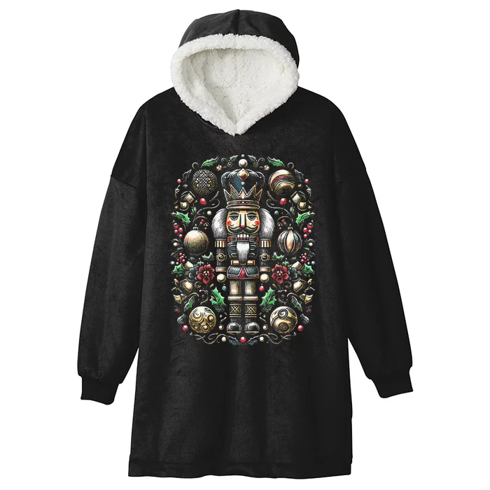 Christmas Nutcracker Merry Christmas Xmas Morning Holiday Hooded Wearable Blanket