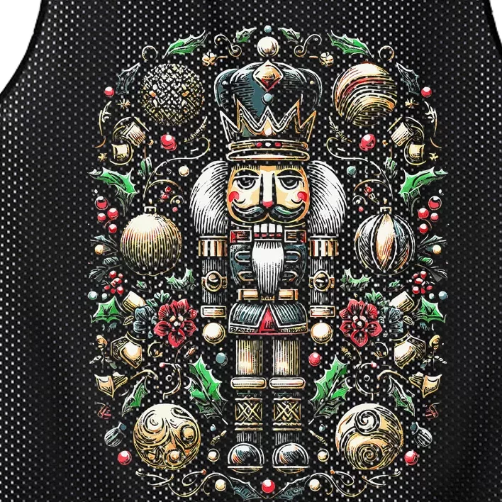 Christmas Nutcracker Merry Christmas Xmas Morning Holiday Mesh Reversible Basketball Jersey Tank