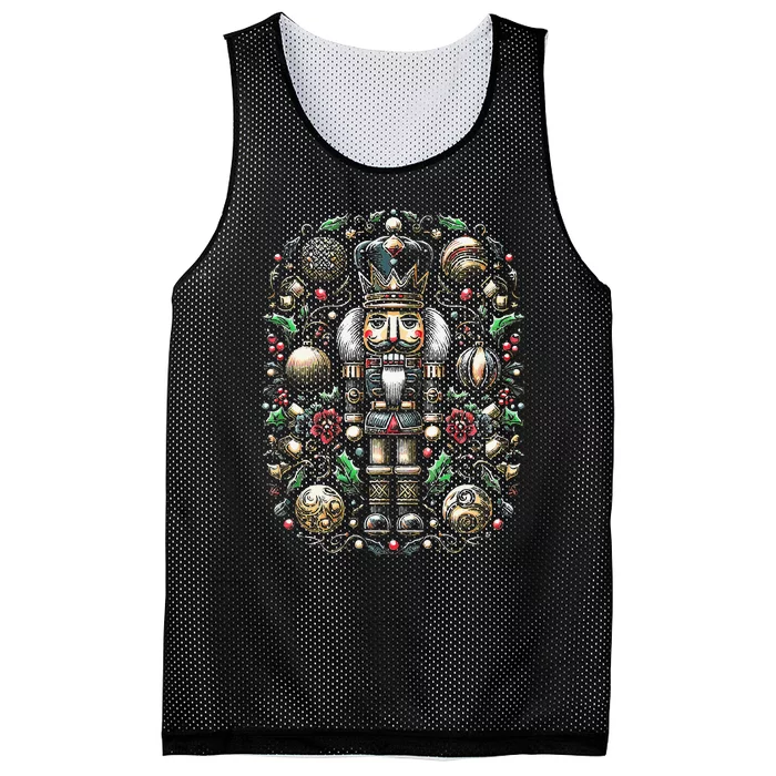 Christmas Nutcracker Merry Christmas Xmas Morning Holiday Mesh Reversible Basketball Jersey Tank